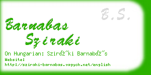 barnabas sziraki business card